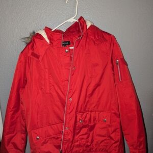 New Look Men's Bright Red Puffer Coat